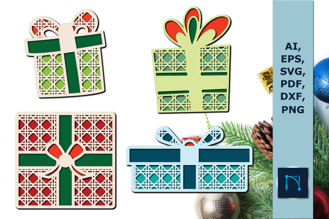 layer 3D Christmas gift box SVG bundle SVG MD JOYNAL ABDIN 