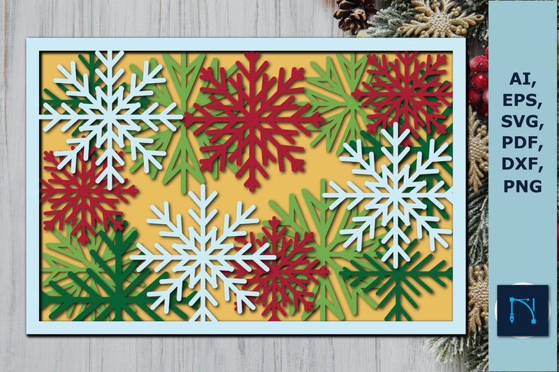 layer 3D Christmas shadow box SVG decor SVG MD JOYNAL ABDIN 