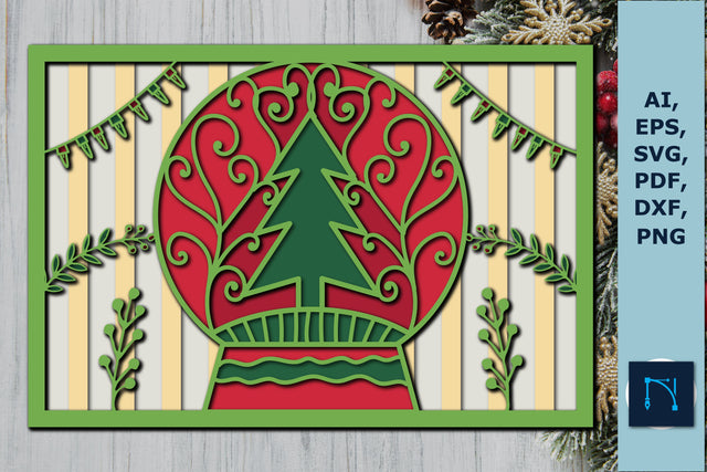 layer 3D Christmas shadow box SVG decor SVG MD JOYNAL ABDIN 