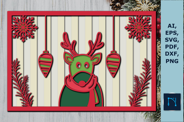 layer 3D Christmas shadow box SVG decor SVG MD JOYNAL ABDIN 