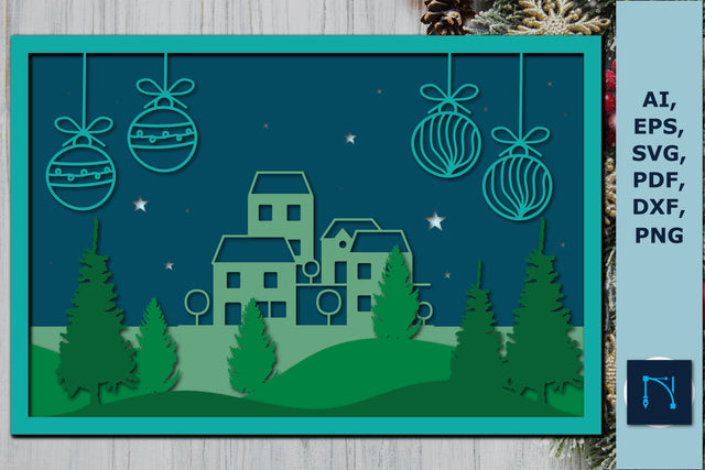 layer 3D Christmas shadow box SVG decor SVG MD JOYNAL ABDIN 