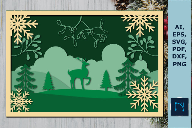 layer 3D Christmas shadow box SVG decor SVG MD JOYNAL ABDIN 