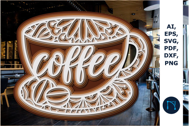 layer 3d coffee cup laser cutting SVG SVG MD JOYNAL ABDIN 