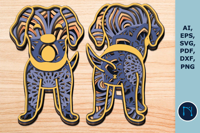 Layer 3D Dog Multilayer SVG Bundle SVG MD JOYNAL ABDIN 