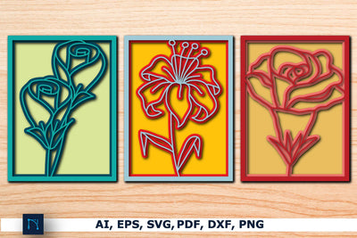 Layer 3D Flower Decor SVG Bundle SVG MD JOYNAL ABDIN 