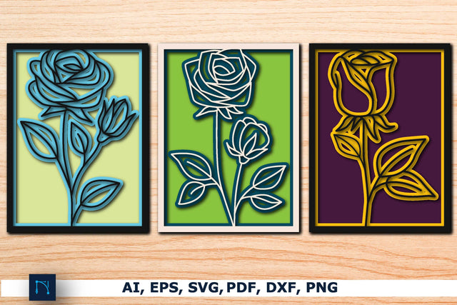 Layer 3D Rose Decor SVG Bundle SVG MD JOYNAL ABDIN 