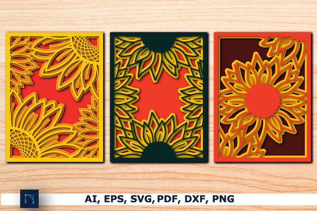 Layer 3D Sunflower Decor SVG Bundle SVG MD JOYNAL ABDIN 