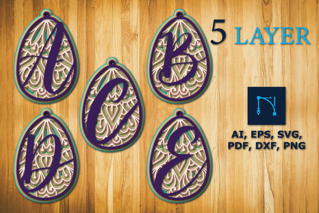 layer alphabet A-E egg with mandala SVG SVG MD JOYNAL ABDIN 