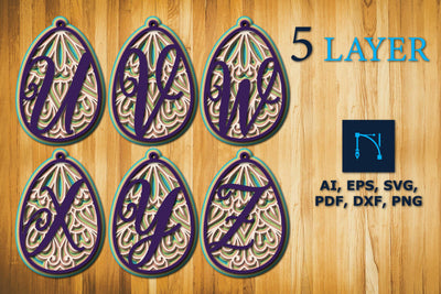 layer alphabet U-Z egg with mandala SVG SVG MD JOYNAL ABDIN 