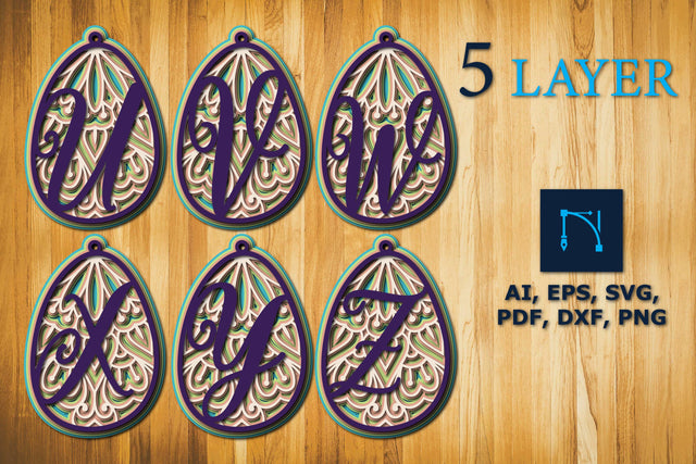 layer alphabet U-Z egg with mandala SVG SVG MD JOYNAL ABDIN 