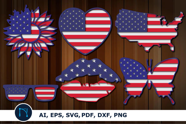 Layer American flag element SVG bundle SVG MD JOYNAL ABDIN 