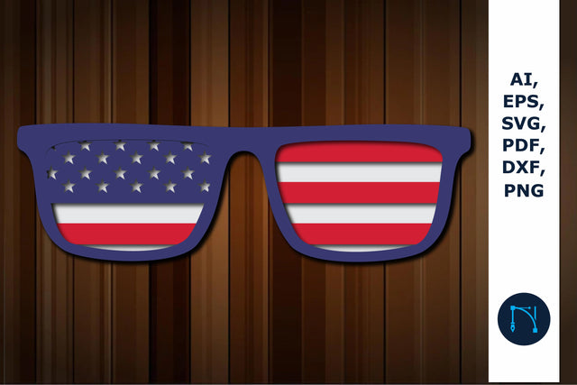 Layer American flag in sunglass SVG cut file SVG MD JOYNAL ABDIN 