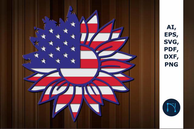 Layer American flag with sunflowers SVG SVG MD JOYNAL ABDIN 