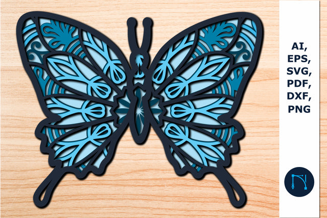 layer butterfly paper cut mandala 3d SVG SVG MD JOYNAL ABDIN 