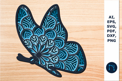 layer butterfly paper cut mandala 3d SVG SVG MD JOYNAL ABDIN 