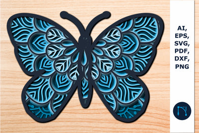layer butterfly paper cut mandala 3d SVG SVG MD JOYNAL ABDIN 