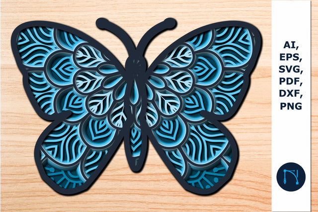 layer butterfly paper cut mandala 3d SVG SVG MD JOYNAL ABDIN 