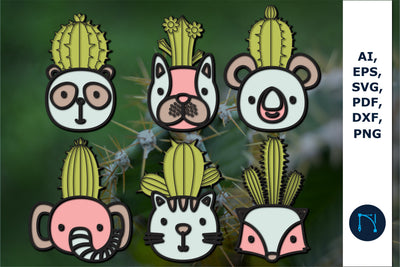layer Cactus Animal Pots SVG bundle SVG MD JOYNAL ABDIN 