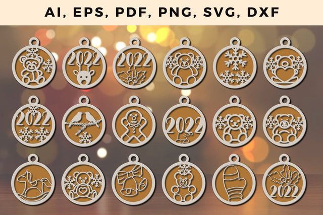 layer CHRISTMAS ORNAMENTS Craft File svg, Multilayer Laser Cut Files, SVG, 3D Designs, Mini Design Bundles SVG MD JOYNAL ABDIN 