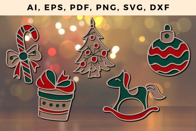 layer CHRISTMAS ORNAMENTS Craft File svg, Multilayer Laser Cut Files, SVG, 3D Designs, Mini Design Bundles SVG MD JOYNAL ABDIN 