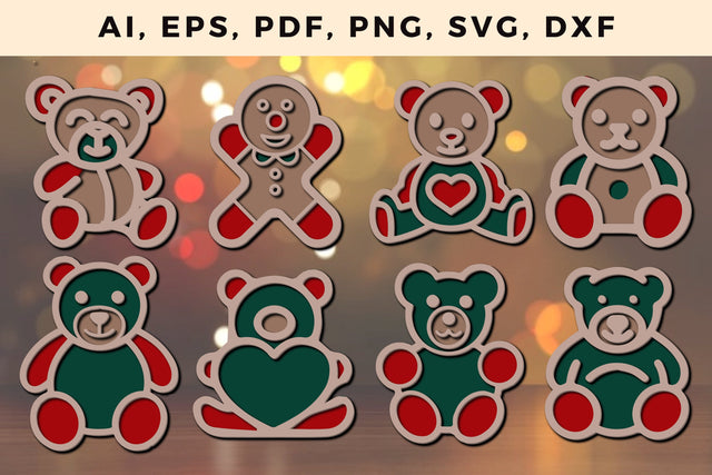 layer CHRISTMAS ORNAMENTS Craft File svg, Multilayer Laser Cut Files, SVG, 3D Designs, Mini Design Bundles SVG MD JOYNAL ABDIN 