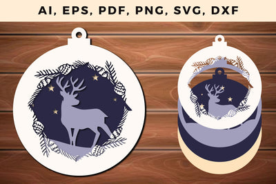 layer CHRISTMAS ORNAMENTS Craft File svg, Multilayer Laser Cut Files, SVG, 3D Designs SVG MD JOYNAL ABDIN 