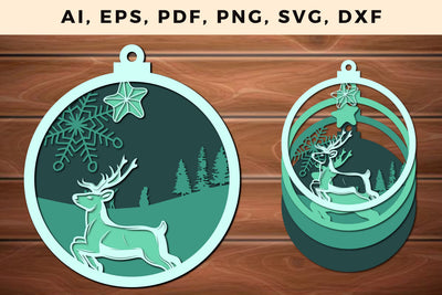 layer CHRISTMAS ORNAMENTS Craft File svg, Multilayer Laser Cut Files, SVG, 3D Designs SVG MD JOYNAL ABDIN 