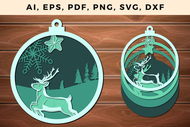 layer CHRISTMAS ORNAMENTS Craft File svg, Multilayer Laser Cut Files, SVG, 3D Designs SVG MD JOYNAL ABDIN 