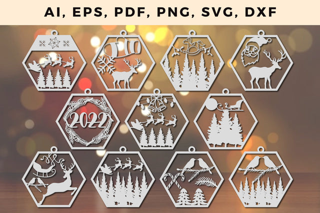 layer CHRISTMAS ORNAMENTS Craft File svg, Multilayer Laser Cut Files, SVG, 3D Designs SVG MD JOYNAL ABDIN 