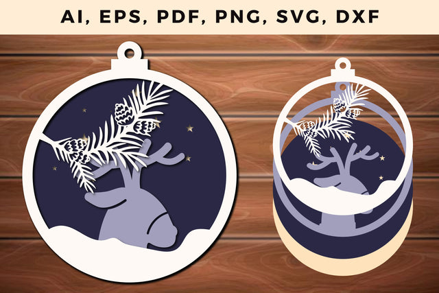 layer CHRISTMAS ORNAMENTS Craft File svg, Multilayer Laser Cut Files, SVG, 3D Designs SVG MD JOYNAL ABDIN 