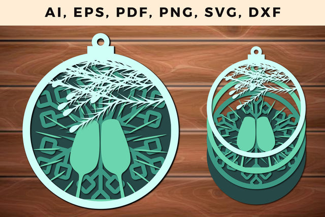 layer CHRISTMAS ORNAMENTS Craft File svg, Multilayer Laser Cut Files, SVG, 3D Designs SVG MD JOYNAL ABDIN 