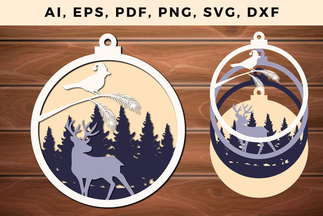 layer CHRISTMAS ORNAMENTS Craft File svg, Multilayer Laser Cut Files, SVG, 3D Designs SVG MD JOYNAL ABDIN 