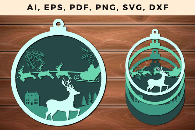 layer CHRISTMAS ORNAMENTS Craft File svg, Multilayer Laser Cut Files, SVG, 3D Designs SVG MD JOYNAL ABDIN 