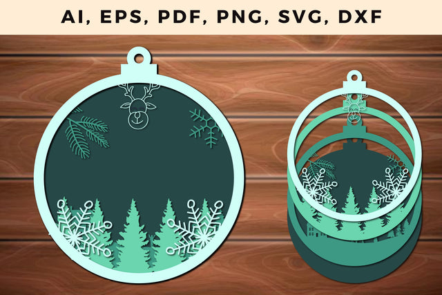 layer CHRISTMAS ORNAMENTS Craft File svg, Multilayer Laser Cut Files, SVG, 3D Designs SVG MD JOYNAL ABDIN 