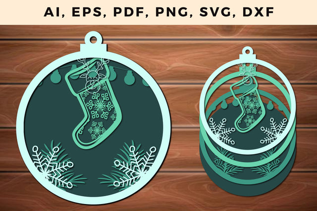 layer CHRISTMAS ORNAMENTS Craft File svg, Multilayer Laser Cut Files, SVG, 3D Designs SVG MD JOYNAL ABDIN 