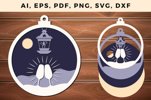 layer CHRISTMAS ORNAMENTS Craft File svg, Multilayer Laser Cut Files, SVG, 3D Designs SVG MD JOYNAL ABDIN 