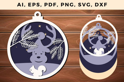 layer CHRISTMAS ORNAMENTS Craft File svg, Multilayer Laser Cut Files, SVG, 3D Designs SVG MD JOYNAL ABDIN 