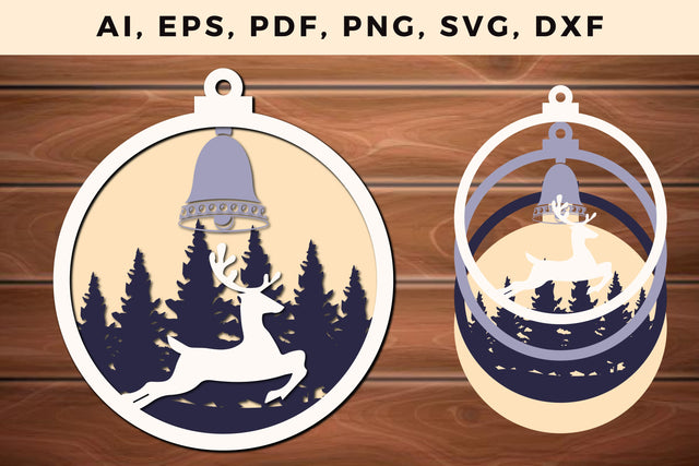 layer CHRISTMAS ORNAMENTS Craft File svg, Multilayer Laser Cut Files, SVG, 3D Designs SVG MD JOYNAL ABDIN 
