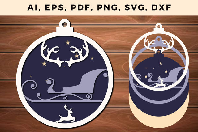 layer CHRISTMAS ORNAMENTS Craft File svg, Multilayer Laser Cut Files, SVG, 3D Designs SVG MD JOYNAL ABDIN 