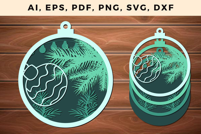 layer CHRISTMAS ORNAMENTS Craft File svg, Multilayer Laser Cut Files, SVG, 3D Designs SVG MD JOYNAL ABDIN 