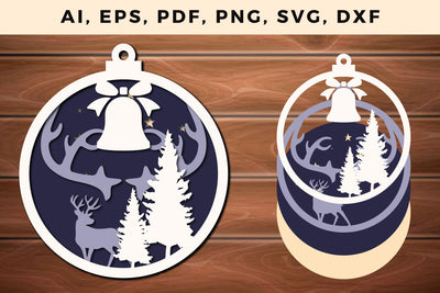 layer CHRISTMAS ORNAMENTS Craft File svg, Multilayer Laser Cut Files, SVG, 3D Designs SVG MD JOYNAL ABDIN 