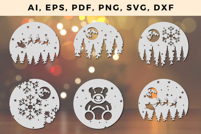 layer CHRISTMAS ORNAMENTS Craft File svg, Multilayer Laser Cut Files, SVG, 3D Designs SVG MD JOYNAL ABDIN 