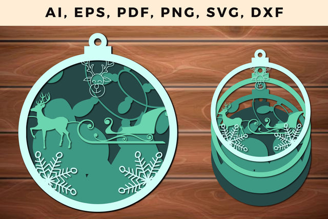 layer CHRISTMAS ORNAMENTS Craft File svg, Multilayer Laser Cut Files, SVG, 3D Designs SVG MD JOYNAL ABDIN 