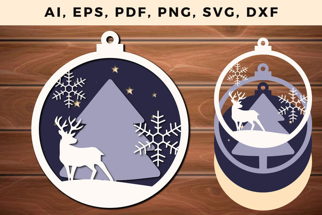 layer CHRISTMAS ORNAMENTS Craft File svg, Multilayer Laser Cut Files, SVG, 3D Designs SVG MD JOYNAL ABDIN 