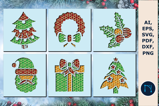 layer Christmas shadowbox SVG bundle SVG MD JOYNAL ABDIN 