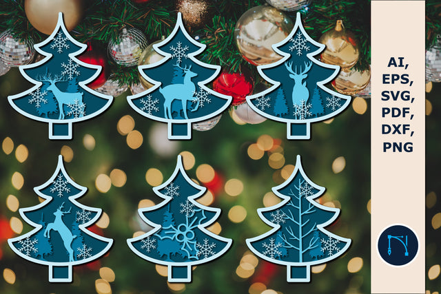 layer Christmas tree Ornament SVG bundle SVG MD JOYNAL ABDIN 