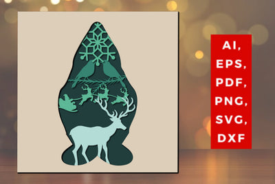 layer cut gnome Christmas 3d craft svg SVG MD JOYNAL ABDIN 