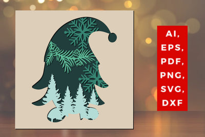 layer cut gnome Christmas 3d craft svg SVG MD JOYNAL ABDIN 