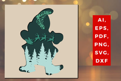 layer cut gnome Christmas 3d craft svg SVG MD JOYNAL ABDIN 