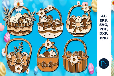 layer EASTER BASKET Laser Cut SVG bundle SVG MD JOYNAL ABDIN 